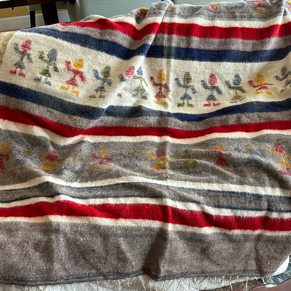 Ethnic wool striped blanket - Picture 1 of 13